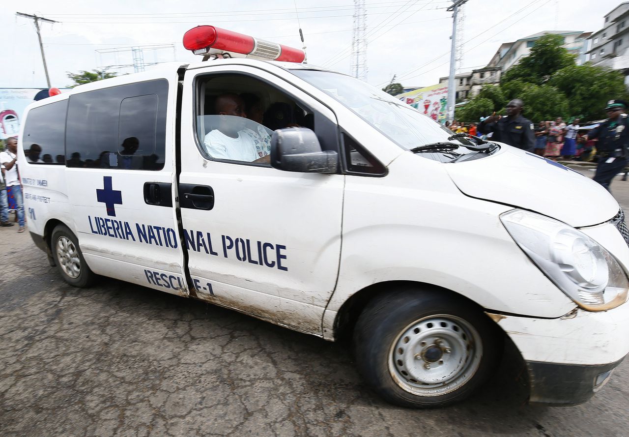 Archiefbeeld van een Liberiaanse politieauto.