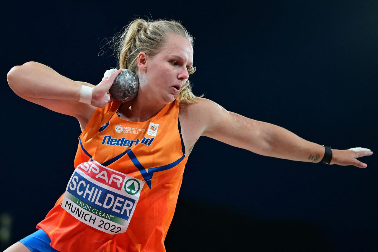 Jessica Schilder stootte de kogel in de finale van het EK in München tot 20,24 meter.