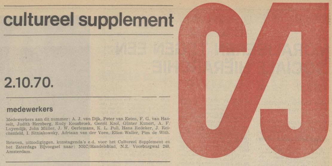 Cultureel Supplement Nrc Bestaat Vijftig Jaar Nrc