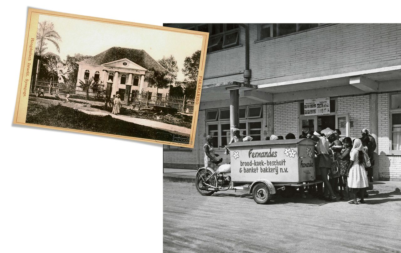 Broodkar van Fernandes. De Fernandes Bakkerij werd in 1918 in Paramaribo opgericht door de joodse Isaac Fernandes en zijn zoon Jule.