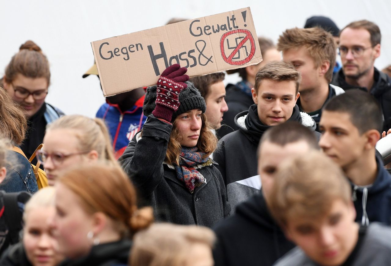 Na de schietpartij in Halle eerder deze maand gingen mensen de straat op om te protesteren tegen haat en geweld.