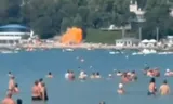 A screengrab from a video obtained from social media shows the moment of a drone strike on a beach, in the course of the Russia-Ukraine conflict, at the holiday village of Arkhipo-Osipovka, Gelendzhik resort area, Krasnodar Krai, Russia, August 3, 2026. Social Media/via REUTERS  THIS IMAGE HAS BEEN SUPPLIED BY A THIRD PARTY. NO RESALES. NO ARCHIVES. NEWS USE ONLY.   Verification:  Buildings, coastline and trees matched satellite and archive imagery. Coordinates: 44.357913371199686, 38.52526959511577. Date verified by statement from the governor of Krasnodar region saying there was an attack at the holiday resort in Gelendzhik. Identity and model of the drone could not be verified. No older versions found posted online before August 3.