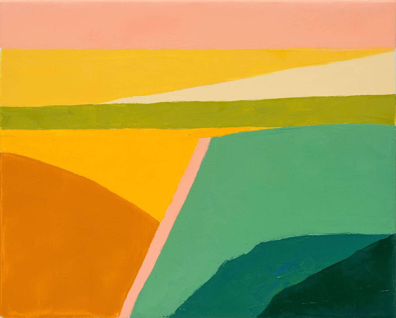 Etel Adnan, ‘Zonder titel’ (2014). Olieverf op doek, 38 x 46 cm.