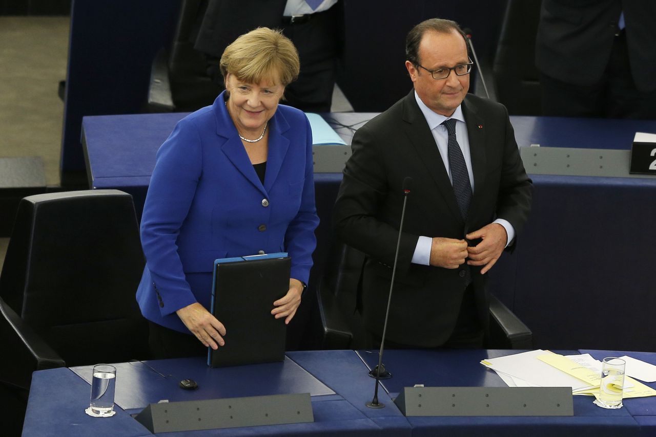 Angela Merkel en Francois Hollande, spraken vandaag in het Europees Parlement vooral over de vluchtelingencrisis.