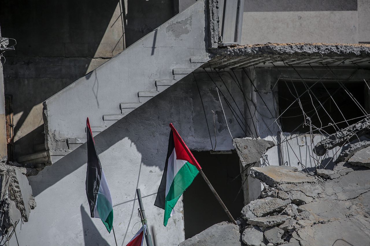 Vernietigd huis in de Gazastrook na Israëlische luchtaanvallen in mei 2021.