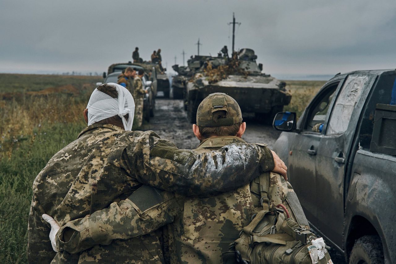 Oekraïense militairen in Charkov.