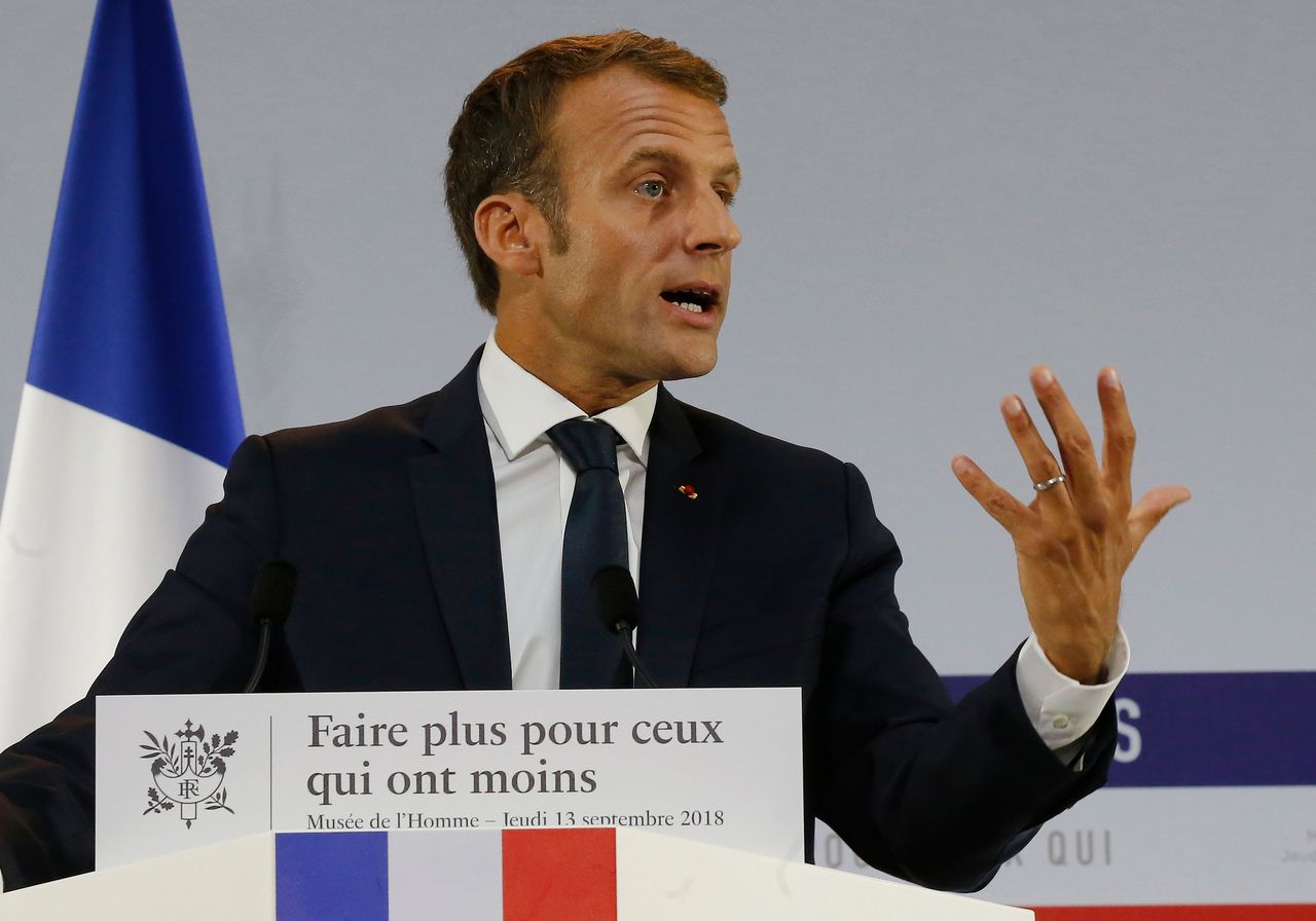 De Franse president Macron presenteert donderdag zijn nieuwe ambitieuze strategie tegen armoede.