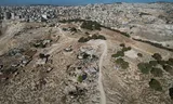 A drone view shows the area planned to be developed for the E1 settlement, which will displace several Bedouin communities, in Jabal Al-Baba, in the Israeli-occupied West Bank, September 17, 2025. REUTERS/Ammar Awad