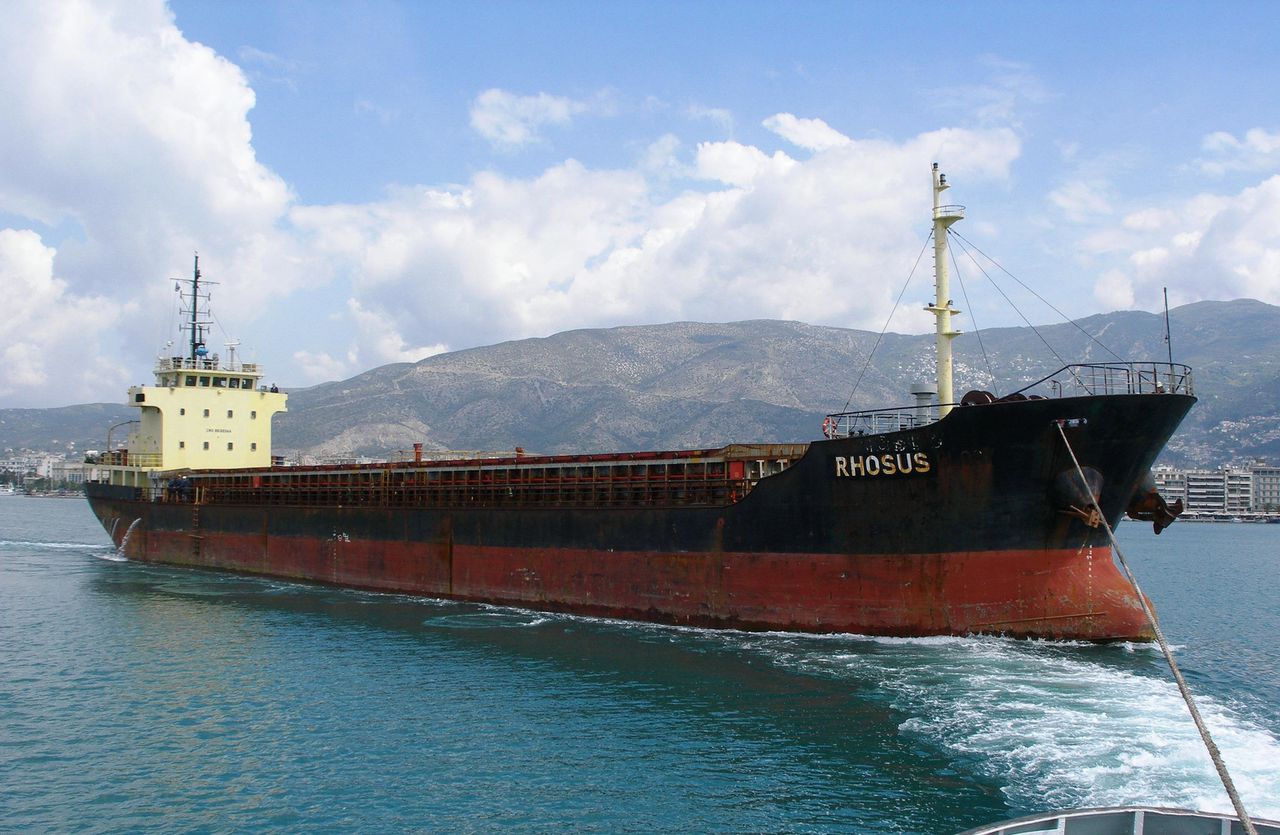 Het vrachtschip Rhosus dat in 2013 strandde in Beiroet, op een ongedateerde foto.