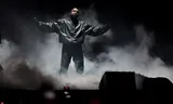 Kanye West tijdens een optreden op het Rolling Loud-festival in Inglewood in maart 2024.