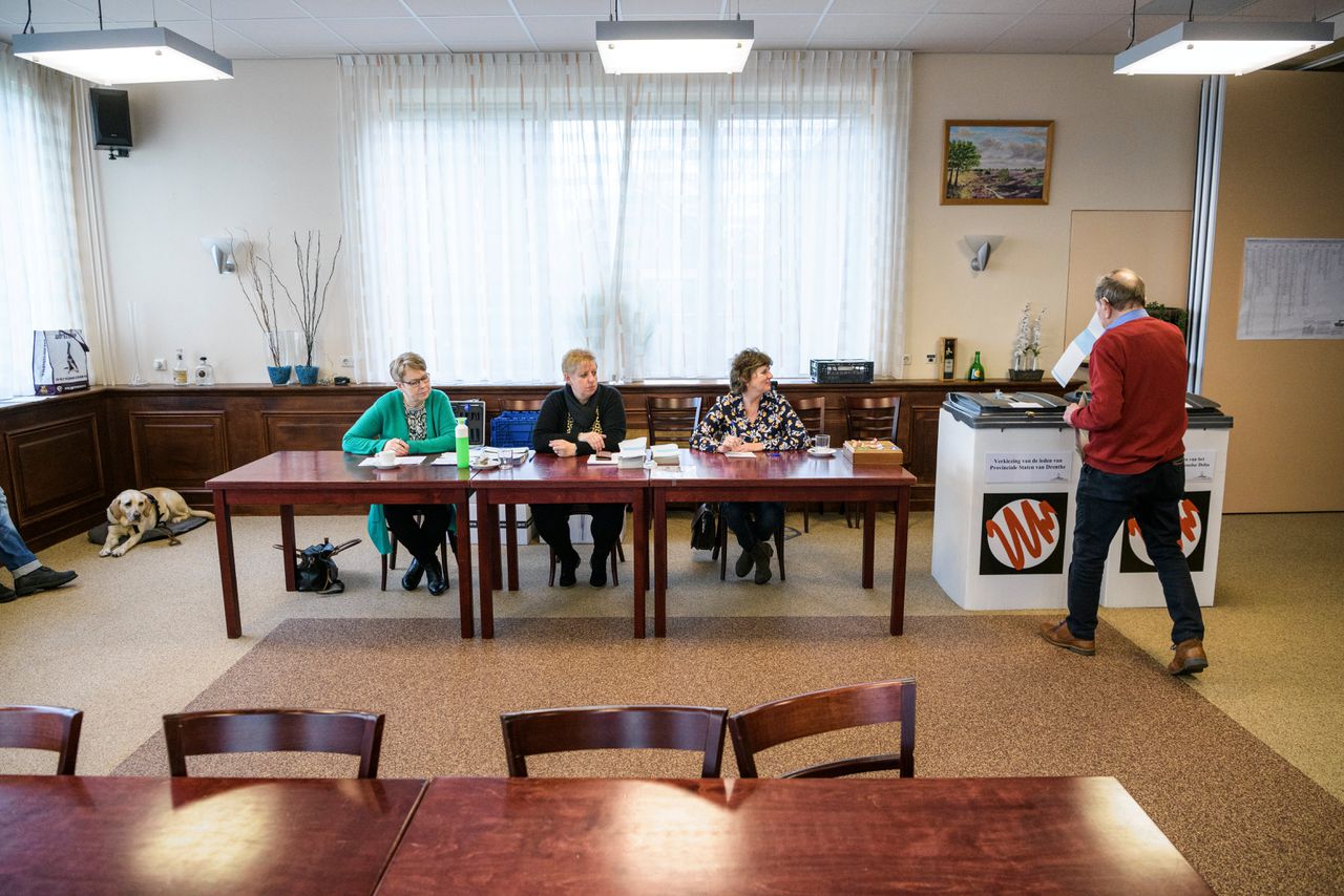 Verkiezingen voor Provinciale Staten en Waterschappen in 2019 in dorpshuis Oens Huus in Wapse (gemeente Westerveld).