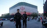 A large Iranian flag on a square in Tehran on Sunday.