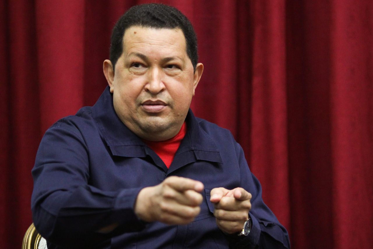 De Venezolaanse president Hugo Chavez in 2012.