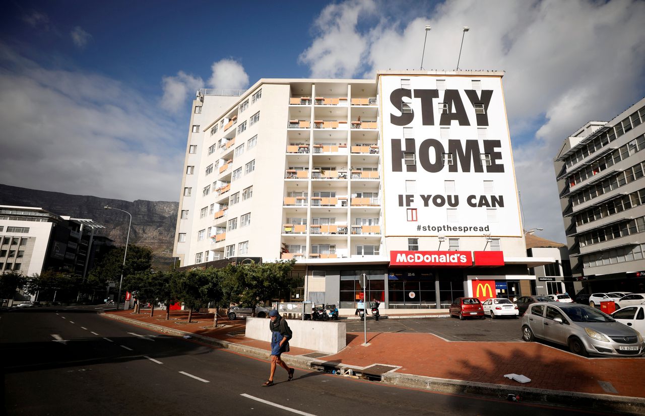 Kaapstad, Zuid-Afrika. Het land is in lockdown.Mike Hutchings/Reuters
