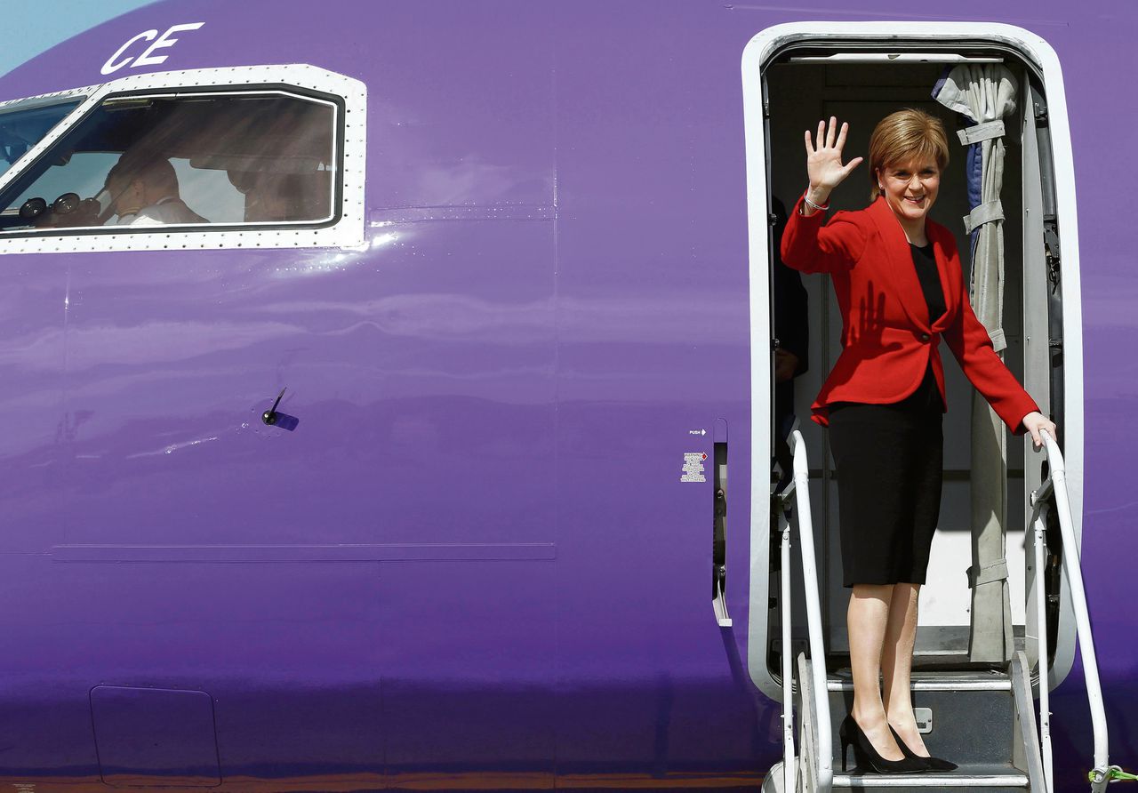 Nicola Sturgeon, leider van de Scottish National Party (SNP). Schotland koos voor een partij die in eigen land bewezen heeft. Foto Russell Cheyne/REUTERS