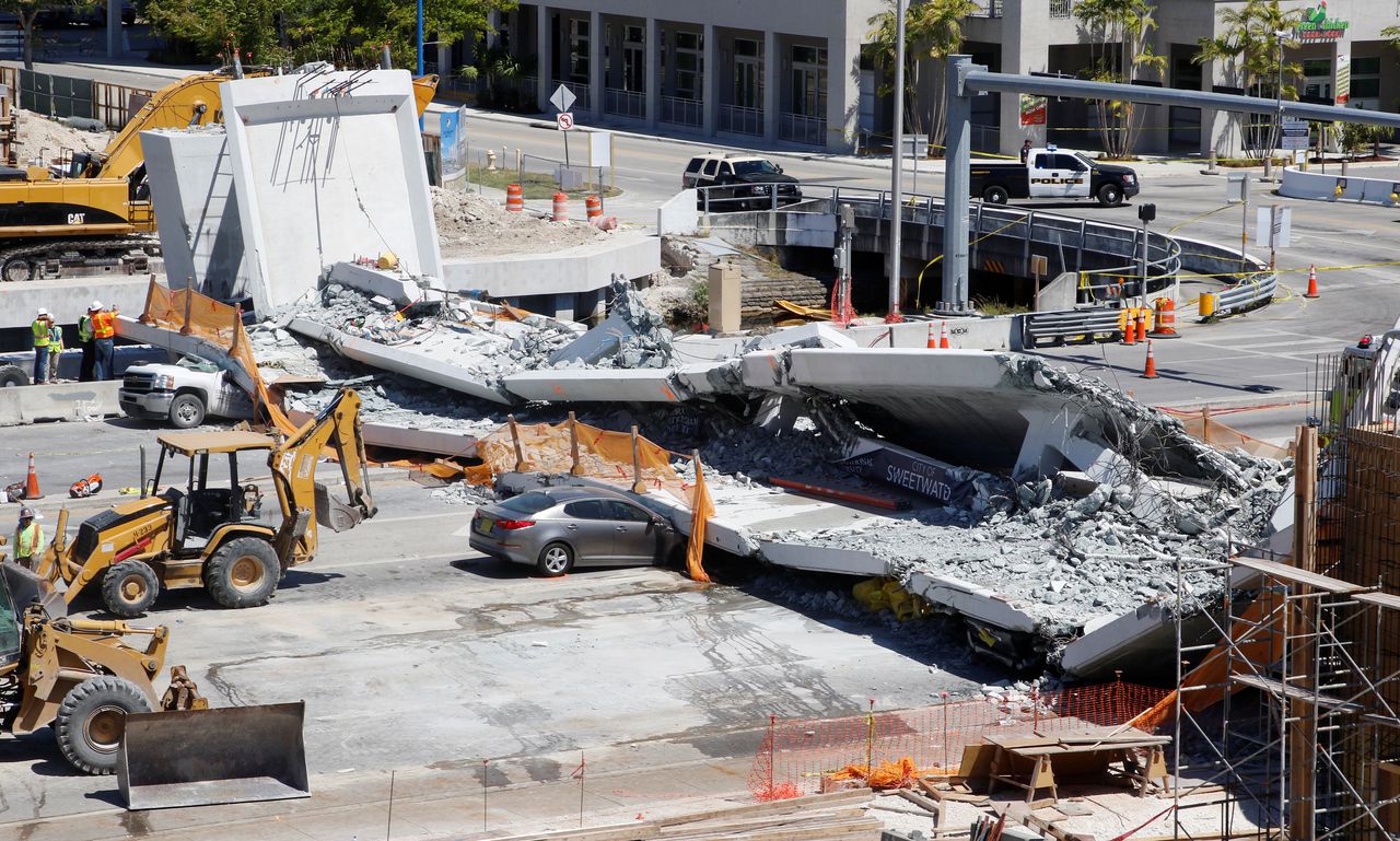Ingenieur meldde voor instorting scheuren in brug Miami 