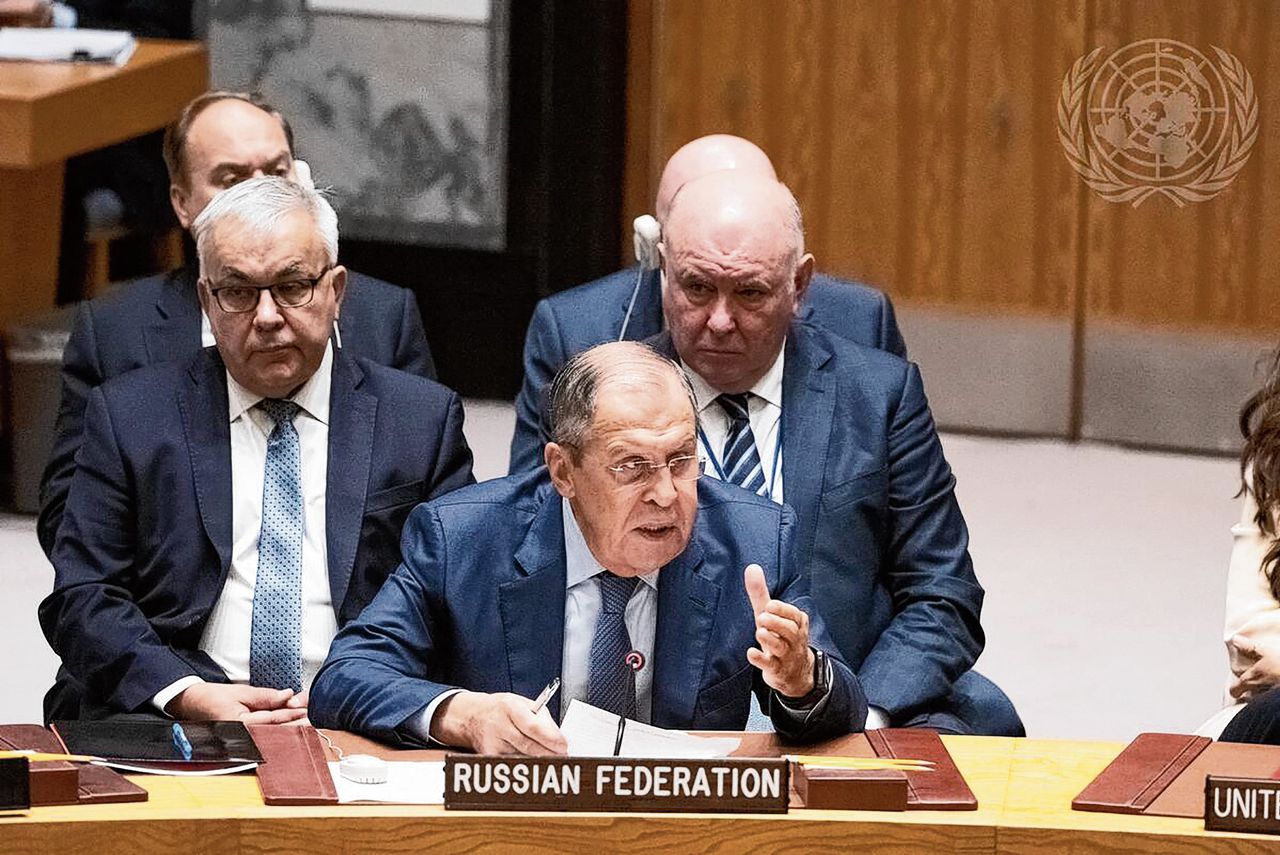 De Russische minister van Buitenlandse Zaken Sergej Lavrov spreekt vrijdag in New York bij de VN-Veiligheidsraad.