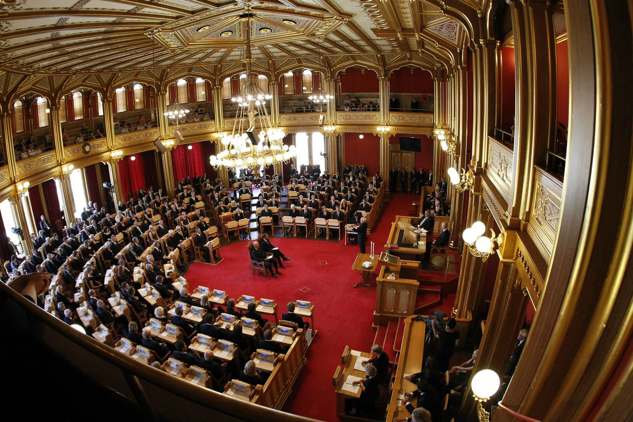 Het Noorse parlement in Oslo.