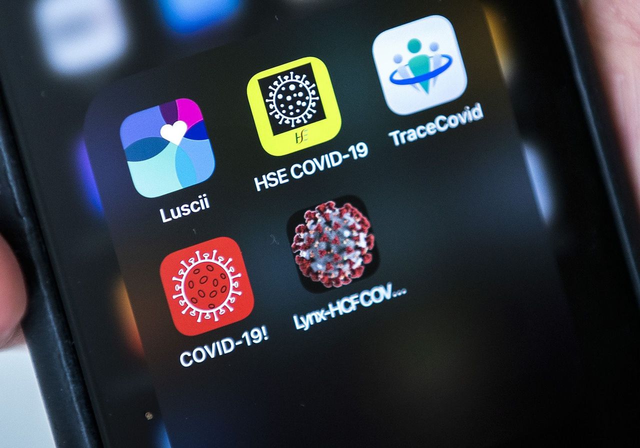 Een aantal corona-apps op een telefoon, waaronder de app Luscii, ontwikkeld door het ziekenhuis OLVG. Door middel van de app kan de gebruiker zijn gezondheid checken bij het vermoeden van besmetting met het coronavirus.