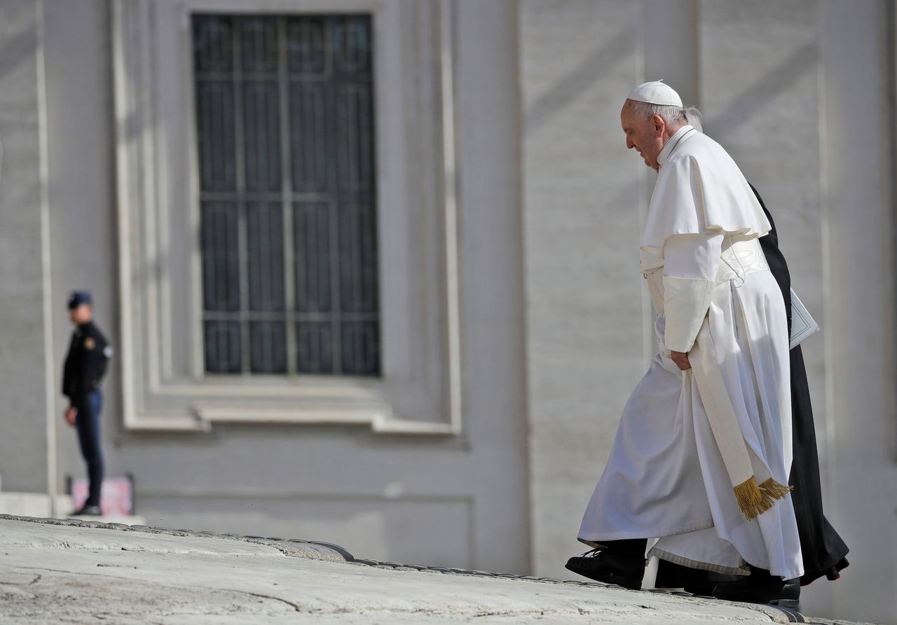 Paus Franciscus bij het Vaticaan op woensdag.