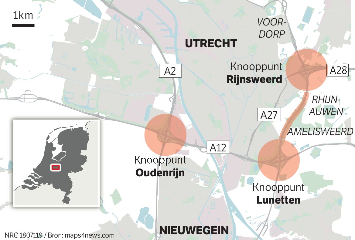 De snelwegen die Utrecht wilde verbreden