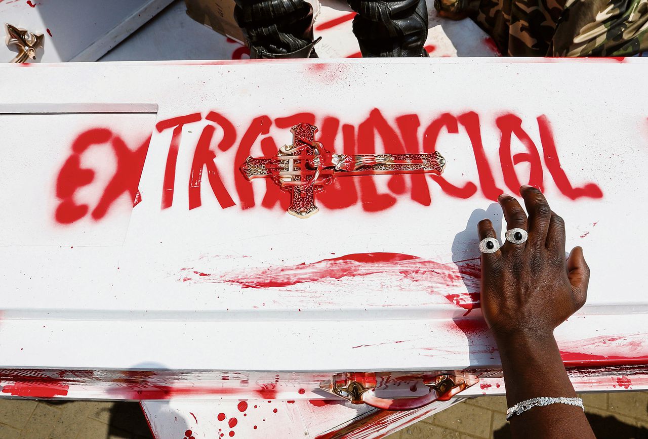 Protest maandag in Nairobi. ‘Stop het buitengerechtelijk moorden’