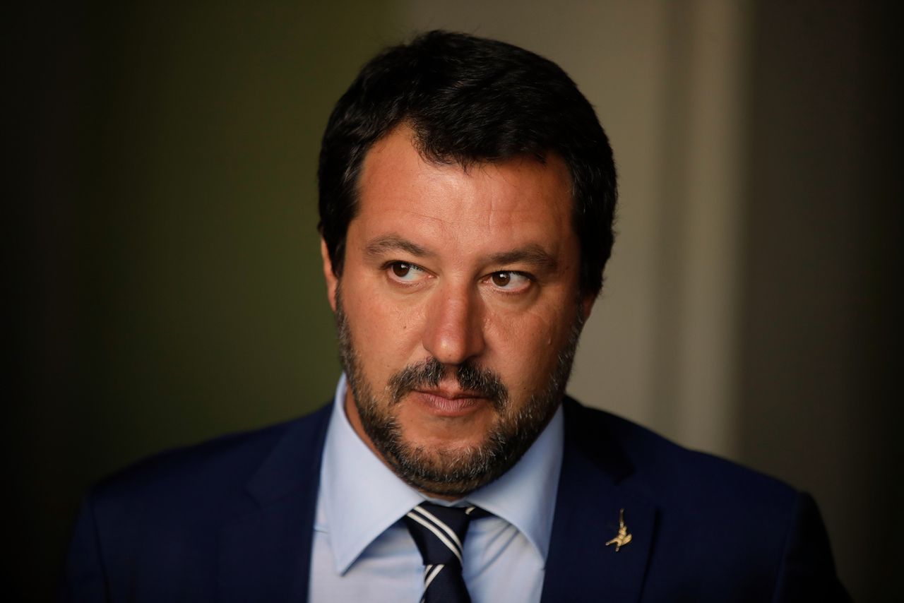 Italiaanse minister van Binnenlandse Zaken Matteo Salvini eind Augustus in Milaan.
