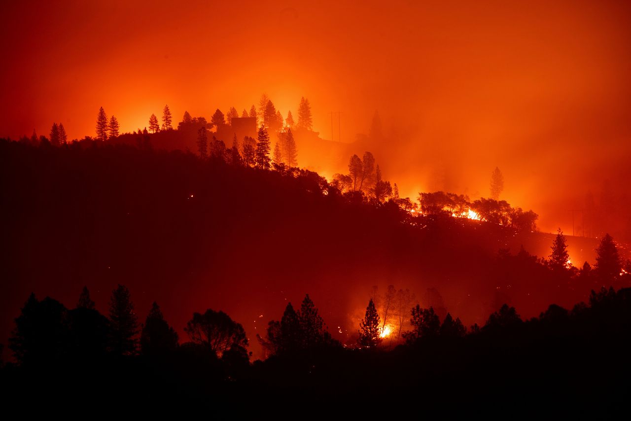 Bosbranden in Californië op 1 november 2018.