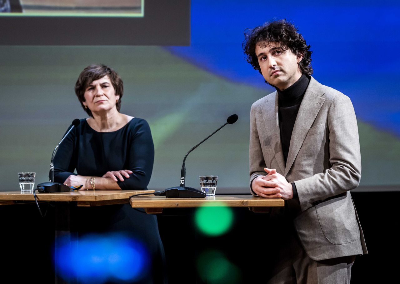 Lilianne Ploumen (PvdA) en Jesse Klaver (GroenLinks) tijdens het COC's Regenboog verkiezingsdebat eerder deze maand.