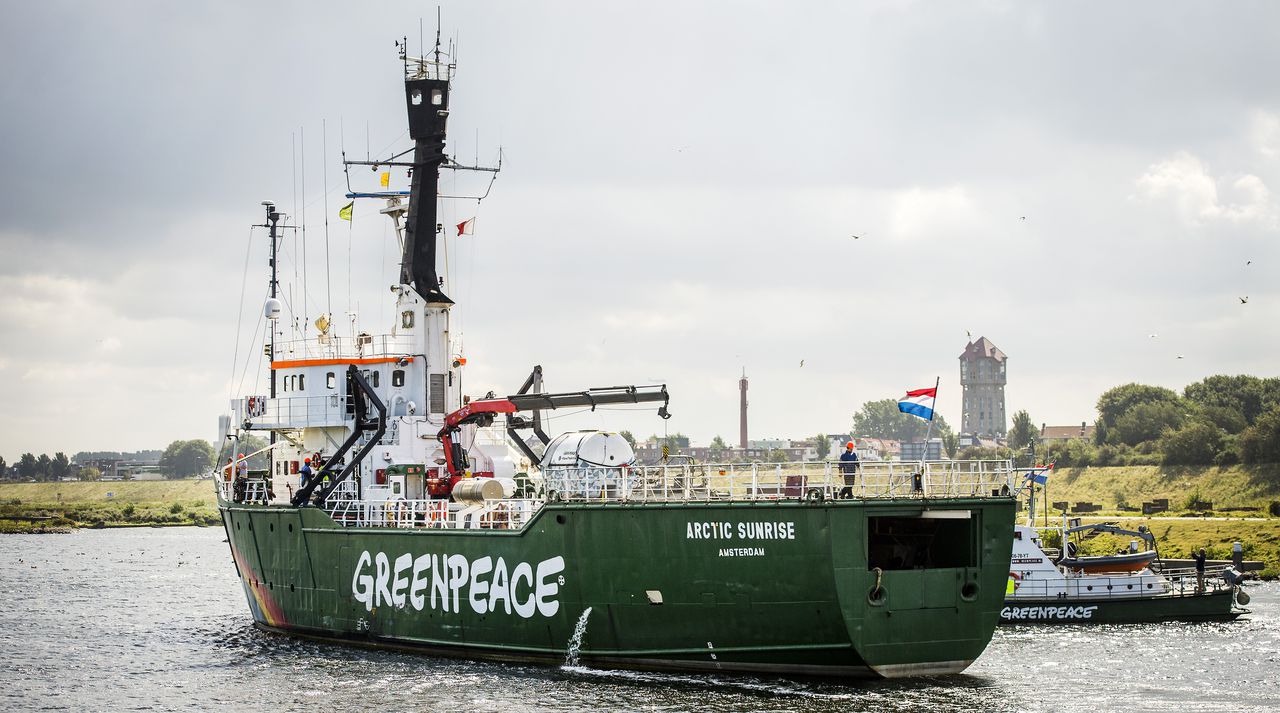Het schip Arctic Sunrise van milieuorganisatie Greenpeace.