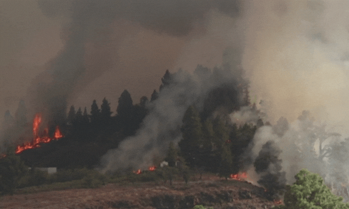 Het Canarische eiland La Palma brandt af, en het vuur is nog niet onder controle 