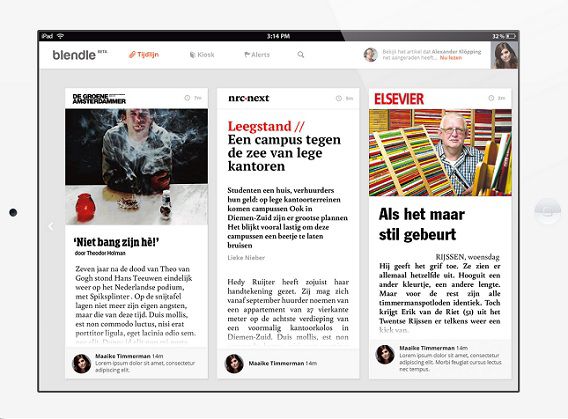 Met Blendle bladeren door kranten en tijdschriften.