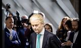 PVV-leider Geert Wilders na afloop van de vervolggesprekken met de informateurs Dijkgraaf en Van Zwol. 