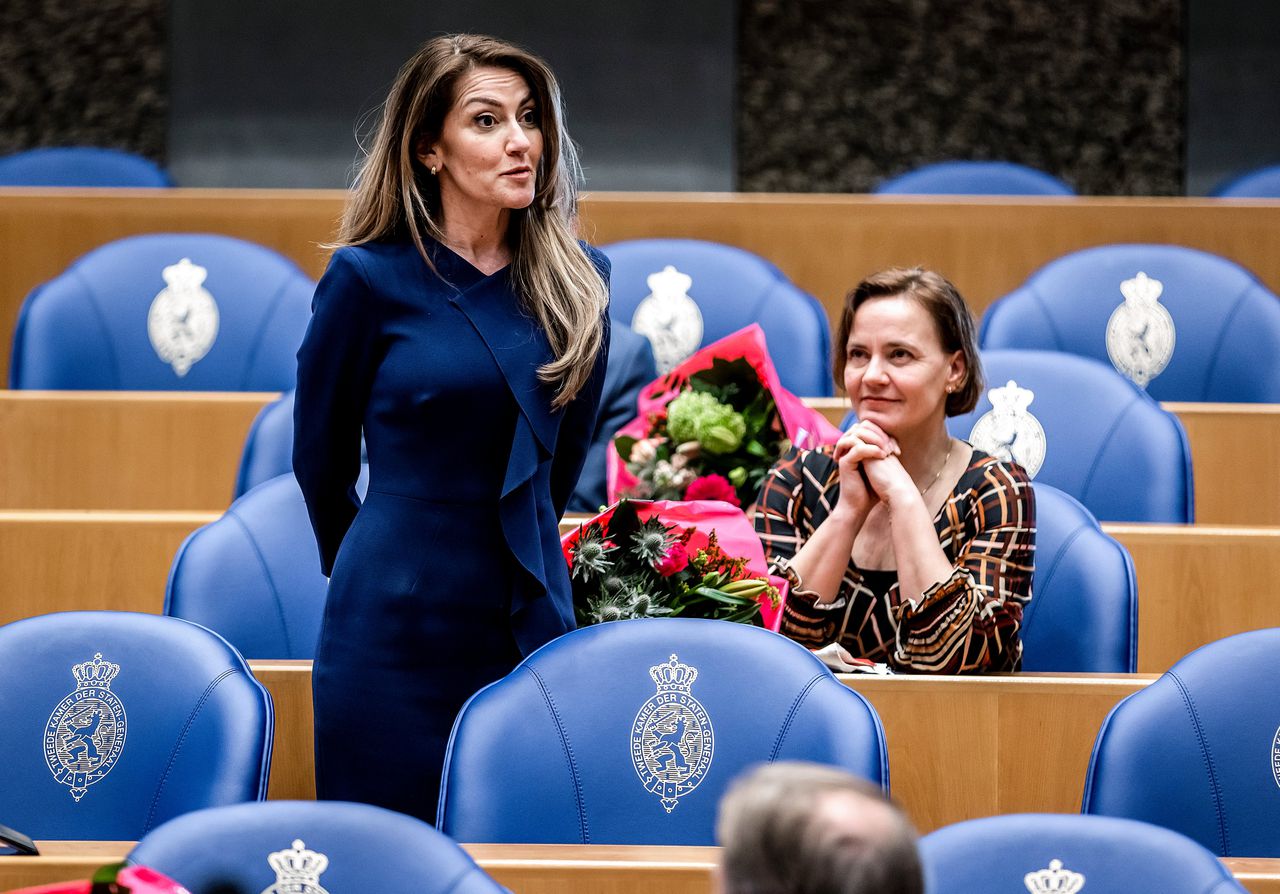 Dilan Yesilgoz-Zegerius (VVD) tijdens haar beëdiging als lid van de Tweede Kamer.