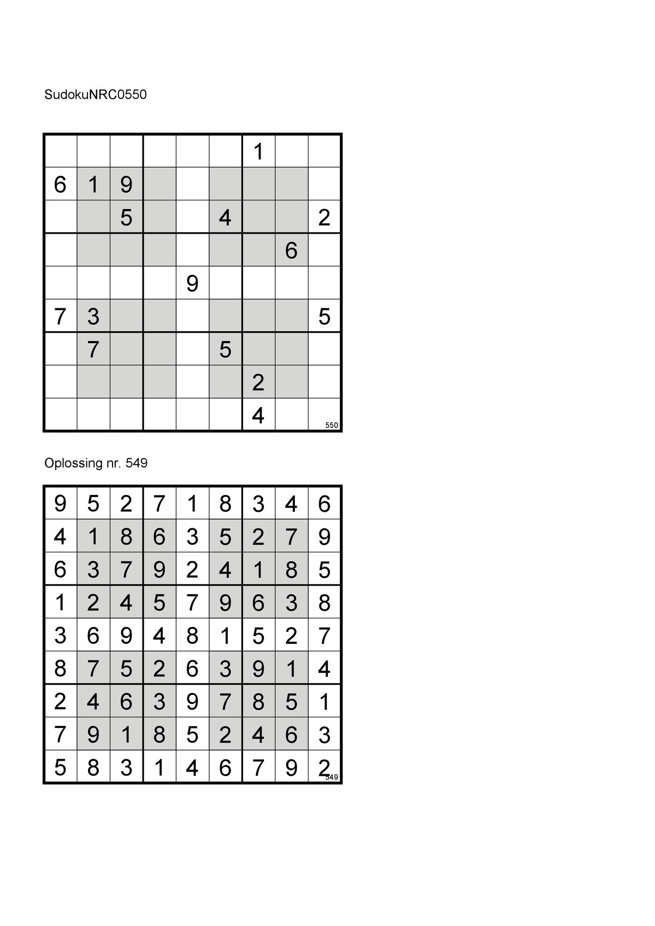 Sudoku NRC