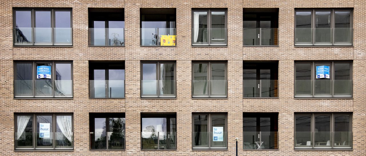 Huurwoningen in de vrije sector in Amsterdam. De huurprijzen van deze woningen stijgen allemaal per 1 juli. Foto Ramon van Flymen / ANP