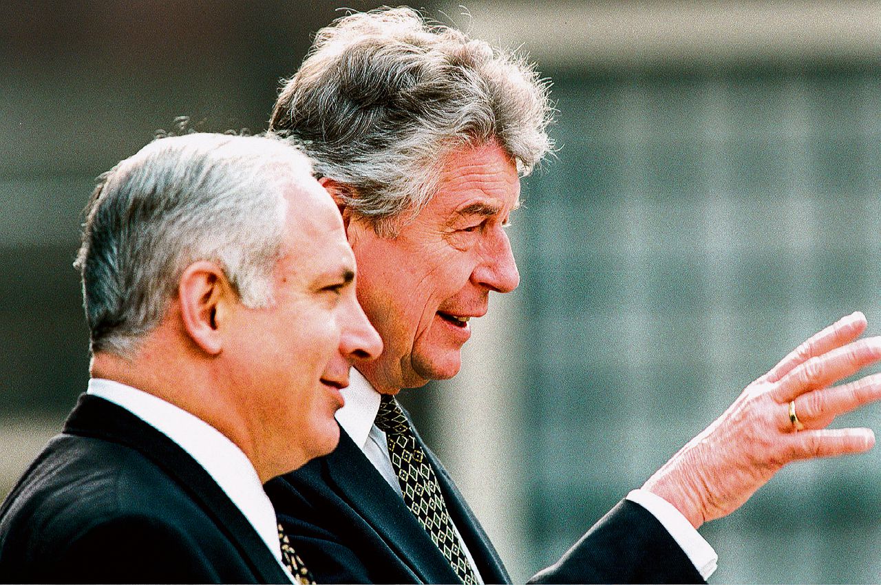 Benjamin Netanyahu bij een eerder bezoek aan Nederland, in 1997 met toenmalig minister-president Wim Kok (PvdA).