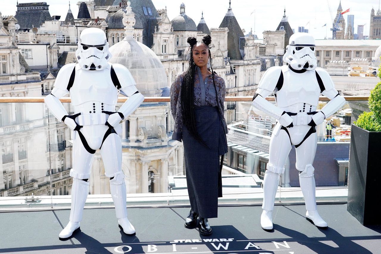 Actrice Moses Ingram bij de release van de Disney+-serie Obi-Wan Kenobi in London.