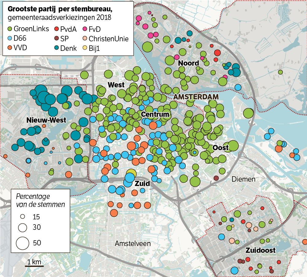 Grachtengordel: 0,7 procent voor Denk 