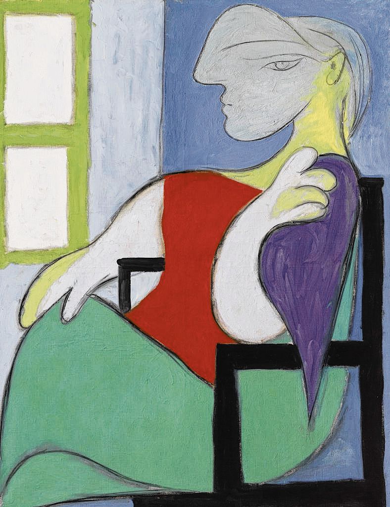 Pablo Picasso, Femme assise près d'une fenêtre (Marie-Thérèse), 1932 (olieverf op doek, 146 x 114 cm).
