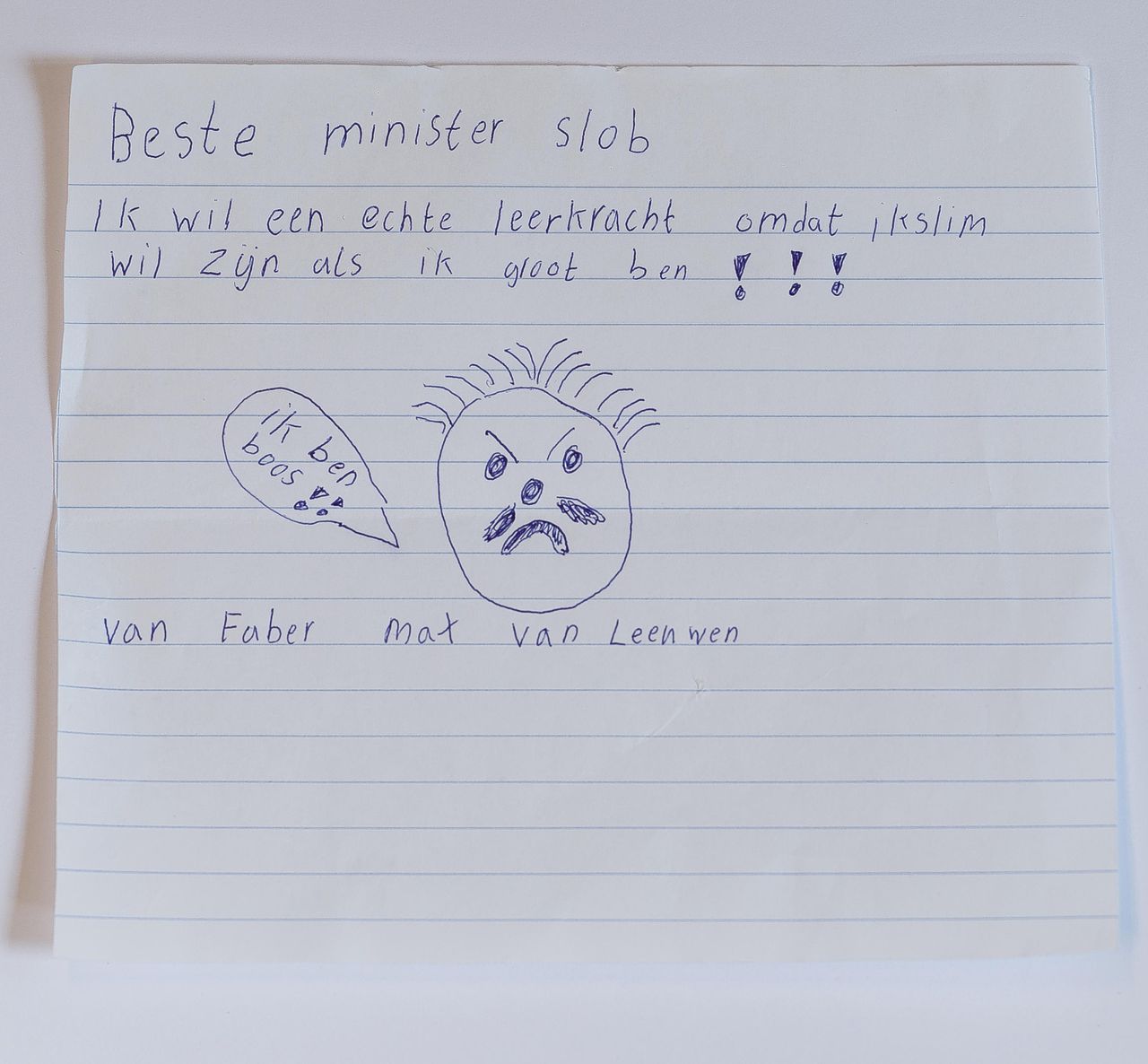 Duizenden kinderen schrijven brief aan onderwijsminister Slob 