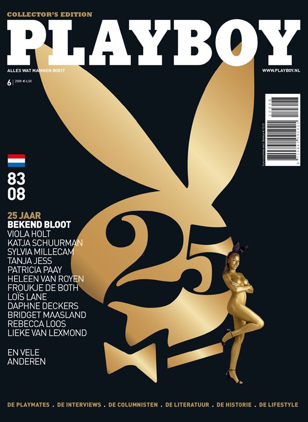 De jubileumeditie van Playboy De cover van het zilveren jubileumnummer, met bloemlezingen en terugblikken. Foto Playboy