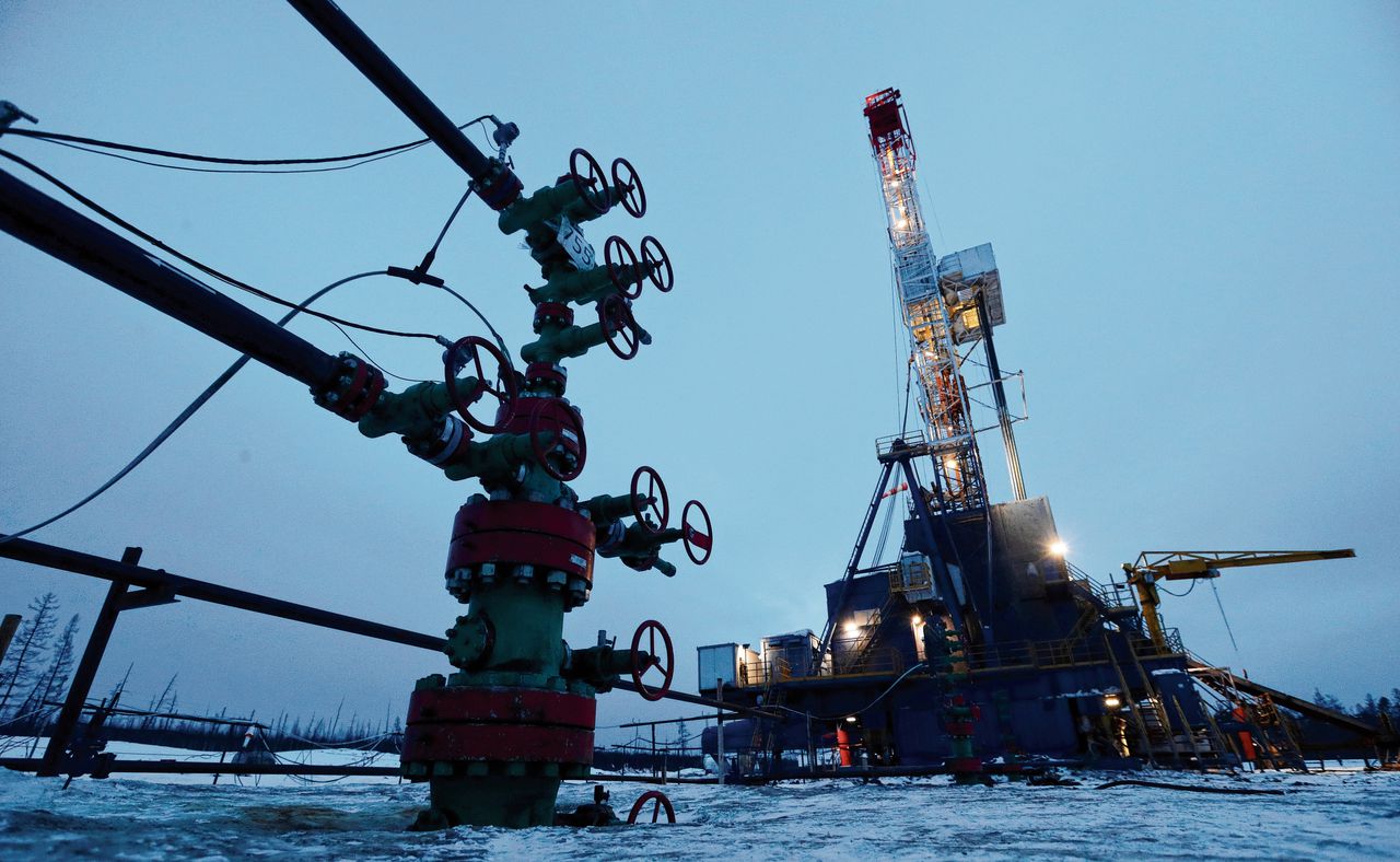 Het Yarakta-olieveld van de Irkutsk Oil Company, in Rusland.