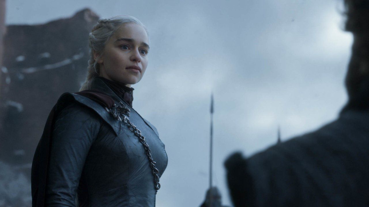 Daenerys Targaryen (Emilia Clarke) in de slotaflevering van Game of Thrones.