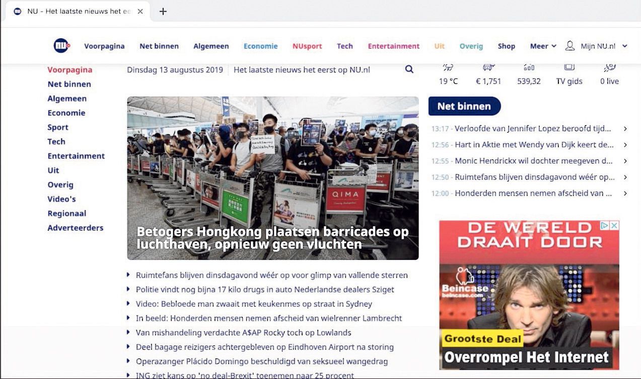 NU.nl publiceerde deze maand onbedoeld een malafide bitcoin-advertentie met foto van Matthijs van Nieuwkerk.