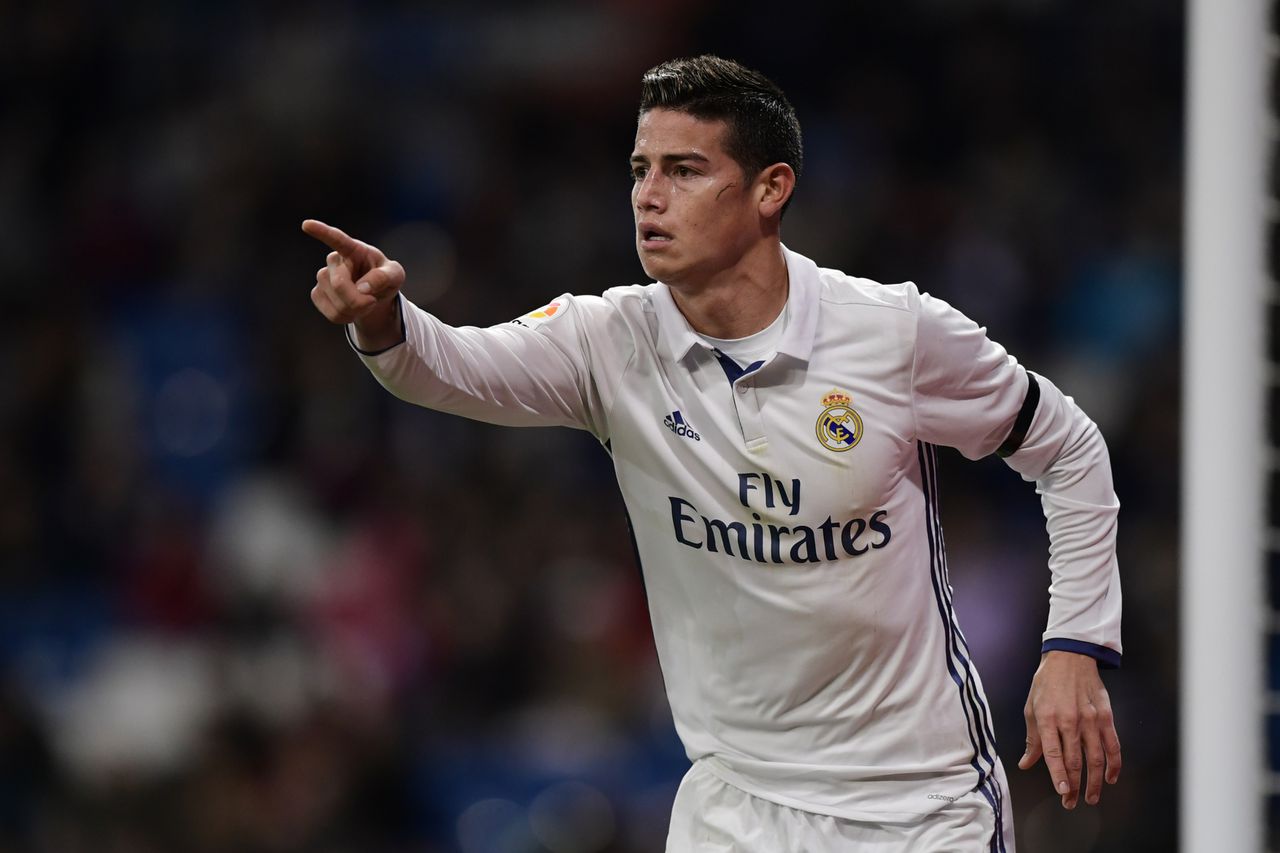 James Rodriguez afgelopen november in het shirt van Real Madrid. Foto Javier Soriano/ AFP