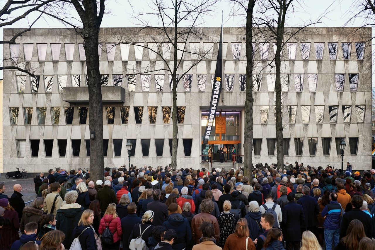 De opening van West Den Haag in de voormalige Amerikaanse ambassade op 16 februari 2019. Het gebouw uit 1959 is ontworpen door ‘Bauhaus’ architect Marcel Breuer