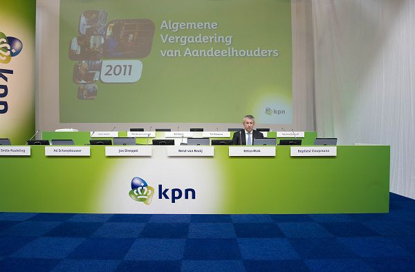 Den Haag : 6 april 2011 KPN aandeelhoudersvergadering, de vandaag nieuw aangetreden CEO van KPN Eelco Blok. foto Â© Roel Rozenburg