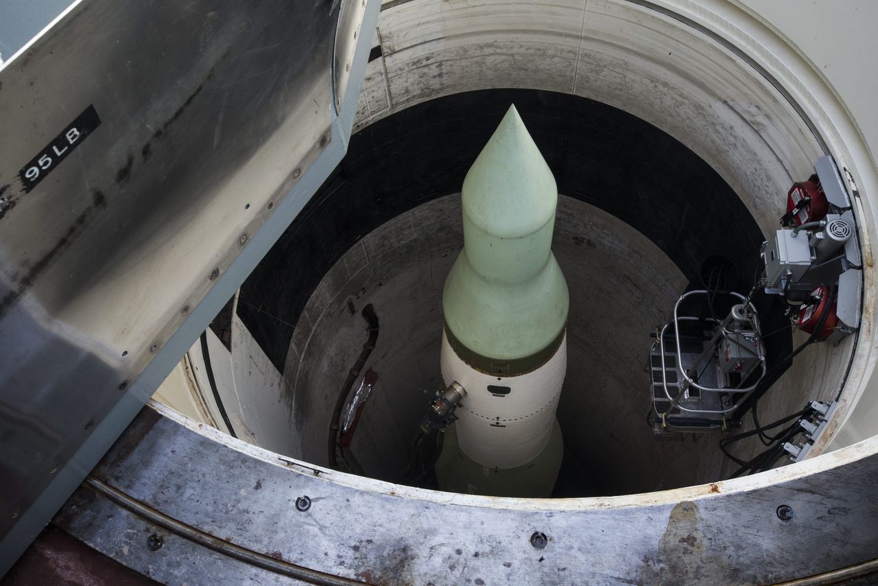 Een Amerikaanse Minuteman-kernraket in een lanceerinstallatie in de staat South Dakota.