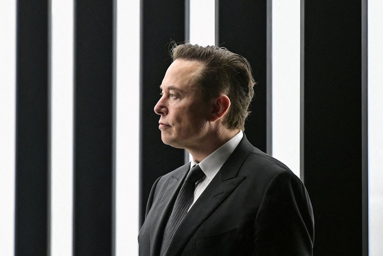 Musk tijdens de opening van de Tesla-fabriek in het Duitse Grünheide, afgelopen maand.